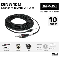 MXN camera kabel to MXN monitor. 10m - MXN Standard Monitor Cable - DINW10M