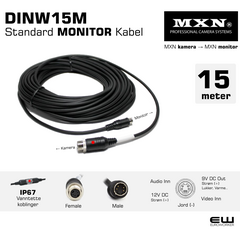 MXN Standard Monitor Cable - DINW15M - 15m - euroworker