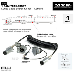 MXN 1 CAM TRAILERSET - Kit med Curled Cable Socket Kit for 1 Camera