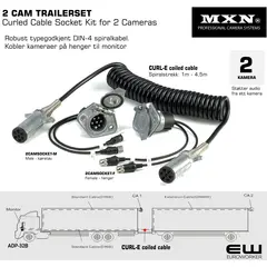 MXN 2 CAM TRAILERSET - Kit med Curled Cable Socket Kit for 2 Cameras