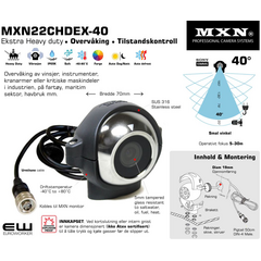 MXN MXN22CHDEX-40 ● 40° (5-30m) Extra Heavy Duty Wide Focus Multi Purpose Ball Camera, eksplosjonssikkert, men ikke atex sertifisert