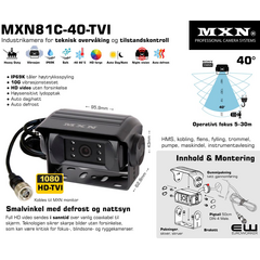 MXN MXN81C-40-TVI - Industri kamera for visuell tilstandskontroll  (40° ● 5-30m)