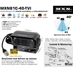 MXN MXN81C-40-TVI - Industri kamera for visuell tilstandskontroll  (40° ● 5-30m)