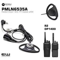 Motorola PMLN6535 D-style Headset med PTT/Mic (DP1400, R2)