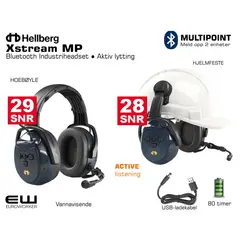 Hellberg Xstream MP - Industri Bluetooth (Multipoint, Aktiv Lytting)