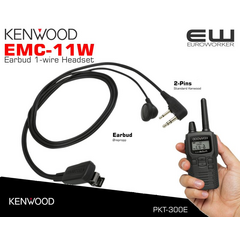 Kenwood EMC-11W Klipsmikrofon med Ørepropp og PTT (TK-3000E & TK-2000E)