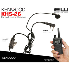 Kenwood KHS-26 Earbud 1-Wire PTT Headset (PKT-300E)