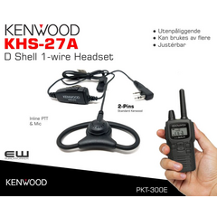Kenwood KHS-27A D Shell 1-wire Headset (PKT-300E)