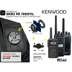 Klick Fast Bundle Skru på Tekstil Kenwood RSTUD31MM Adapter (PKT-300E, TK-3501, mfl)