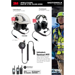 Bundle - 3M Peltor CH-3 Black + Motorola R7 Tactical PTT adapter