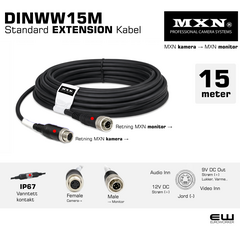 mxn DINWW15M EXTENSION SKJØTEKABEL FORLENGELSESKABEL  fra euroworker.cpt