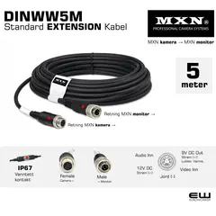 mxn DINWW5M EXTENSION SKJØTEKABEL FORLENGELSESKABEL  fra euroworker.cpt