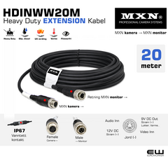 20m - MXN Heavy Duty Extension Cable - HDINWW20M - MXN Heavy Duty Extension Camera Cable - HDINWW20m fra euroworker