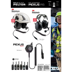 Kampanje - 3M Peltor CH-3 Headset med Ekstern Pexus PTT Adapter for Motorola R5...