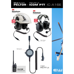 Bundle - 3M Peltor CH-3 Nexus headset med PRO PTT-Adapter (LA-feste, J11, IC-A16E, F2000, F1000, F29SR2 mfl)