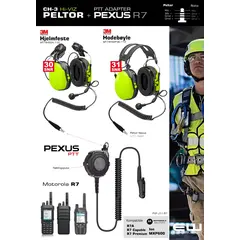3M Peltor CH-3 Headset med Ekstern Pexus PTT Adapter for Motorola R7 & MXP600