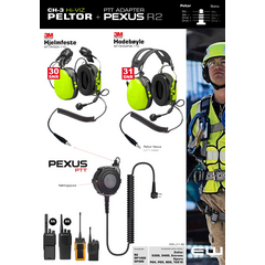 Kampanje - 3M Peltor CH-3 Headset med Ekstern Pexus PTT Adapter for Motorola R2, DP1400..