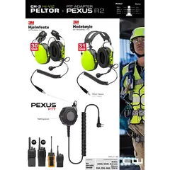Kampanje - 3M Peltor CH-3 Headset med Ekstern Pexus PTT Adapter for Motorola R2, DP1400..