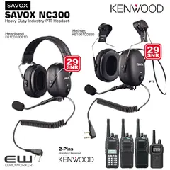 Savox NC300 Industry PTT Headset med PTT (Kenwood 2-pins) Hjelmfeste:  K6100100820 Hodebøyle:  K6100100810