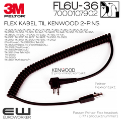 3M Peltor Flex kabel til Kenwood FL6U-36