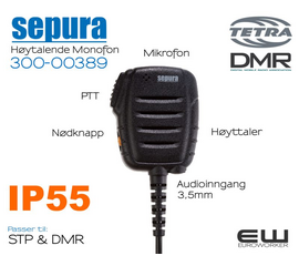 300-00389 - Sepura RSM Basic Håndholdt Mikrofon (STP & DMR)