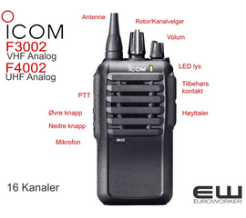 Icom F3002 (VHF) og F4002 (UHF) Analogradio