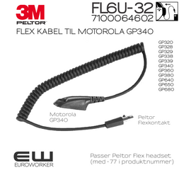 7100064602 - 3M Peltor Flex FL6U-32 kabel for Motorola GP340