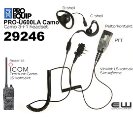 Proequip  PRO-U600LA 3-i-1Camo Headset (ProHunt Camo..)(29246)