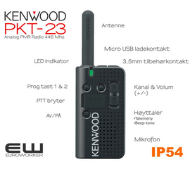 Kenwood PKT-23 PMR Lisensfri Radio (analog)