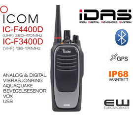 83210  83240 - Icom F3400D (VHF) og F4400D (UHF) Håndholdt Digital (Idas) & analog radio