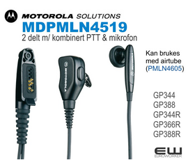 Motorola MDPMLN4519 2-delt earpiece med kombinert PTT & mikrofon (GP344 mfl)