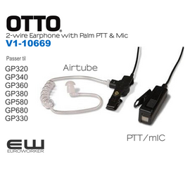 Otto 2-Wire Earphone Palm PTT & MIC (Svart: V1-10669 & Beige V1-10670)