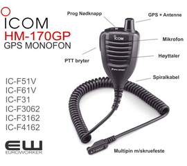 Icom HM-170GP Håndholdt Mikrofon med GPS - 94170