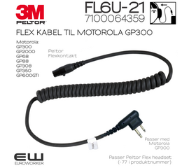 3M Peltor Flex kabel FL6U-21 til Motorola GP300 (7100064359)