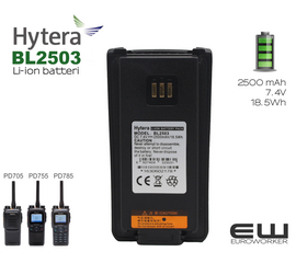 Hytera BL2503 batteri - 2500 mAh (PD7-serie, PD9-serie)