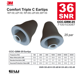 3M Triple C Comfort Eartips (25 par)  (25 par) - 7100103087    CCC-GRM-25