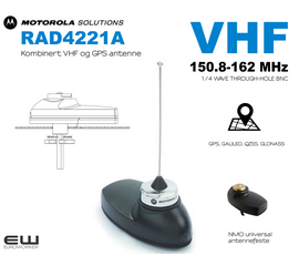 Motorola RAD4221A VHF/GPS antenne (150.8-162 MHz, GPS)