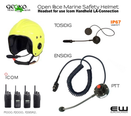 Gecko Headset for MK11 Open Face Helmet (Icom F29SR2, F2000, F1000)