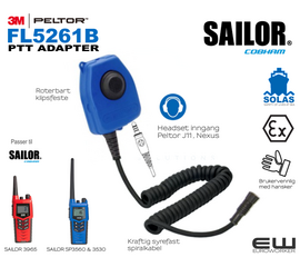 3M Peltor FL5261B Atex PTT Adapter til Sailor UHF & VHF (3965, 3560, 3530 ++),  7100113084