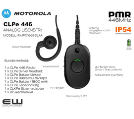 Motorola CLPe - Publikumsvennlig  toveis lisensfri radio - CLP0166BHLAA