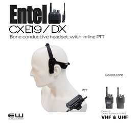 Entel CXE19/DX - Bone conductive headset with in-line PTT