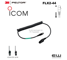 3M Peltor FLX2-44 kabel til ICOM F31 & F41