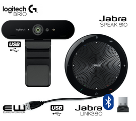 Hjemmekontor - Jabra Speak 510+ Logitech Brio (USB & Bluetooth)