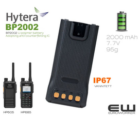 Hytera BP2002 2000 mAh batteri (HP605, HP685)