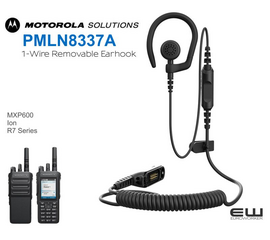 Motorola PMLN8337A 1- Wire Removable Earhook inLine Mic/PTT headset