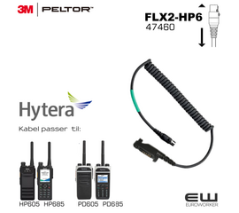 3M Peltor Hytera HP6/PD6 Flex2 kabel - 47460