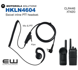 Motorola HKLN4604 Svivel Inline PTT headset (CLR, XT)