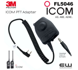 3M Peltor FL5046 PTT Adapter for Icom Airband A6E (Icom 2 pins)