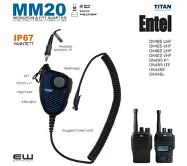 MM20 Monofon & Nøklingsbryter for ENTEL DX400 og DN400 (IP67, J11)