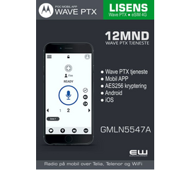 Lisens Mobil App (12mnd, Android/iOS, Motorola Wave PTX) - GMLN5547A - 12mnd